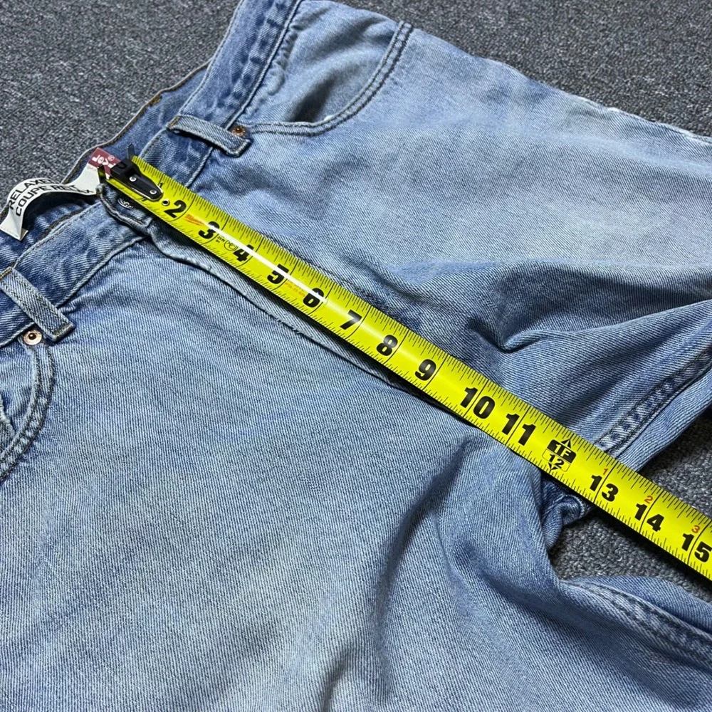 Levi's Relaxed Fit Jeans 38x30 Light  Blue Denim Distressed Straight‎ 90CCCAN1